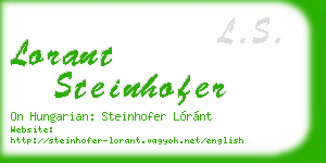 lorant steinhofer business card